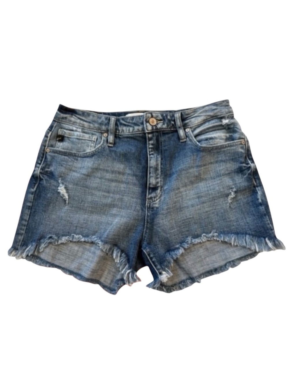 KanCan Los Angeles Distressed Denim Shorts Size 11/29 Frayed Hem